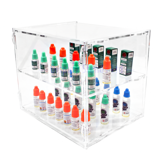 Acrylic Cabinet - Counter Top Catering Safety Display 2 Tier With Doors (DS30/2C)