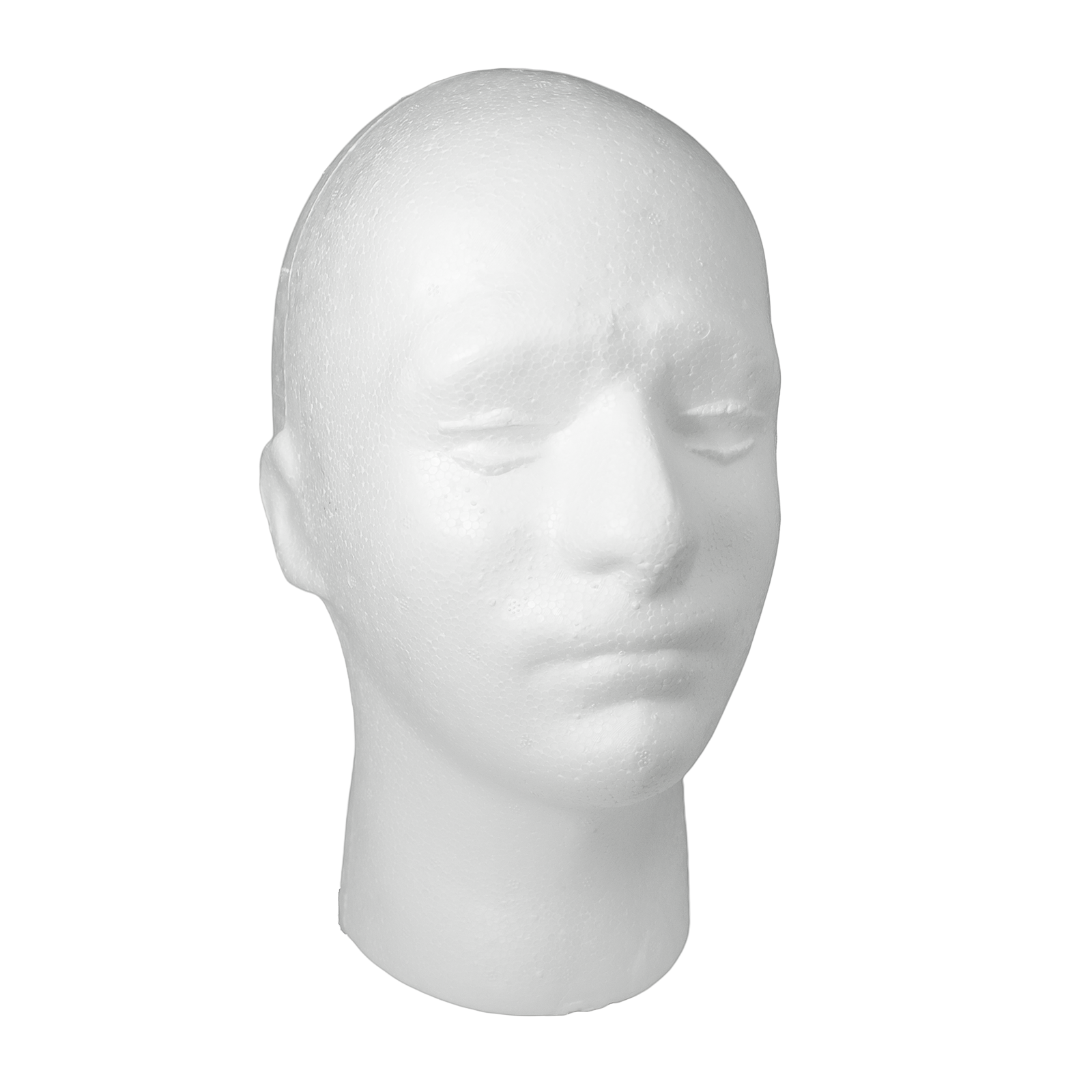 Male Head Polystyrene Mannequin Display for Hats & Headphones (POLYM)