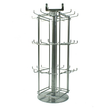 Rotary Hook Counter Stand - 36 Hook - Shop Display Stand for Keyrings & Accessories (K10) 