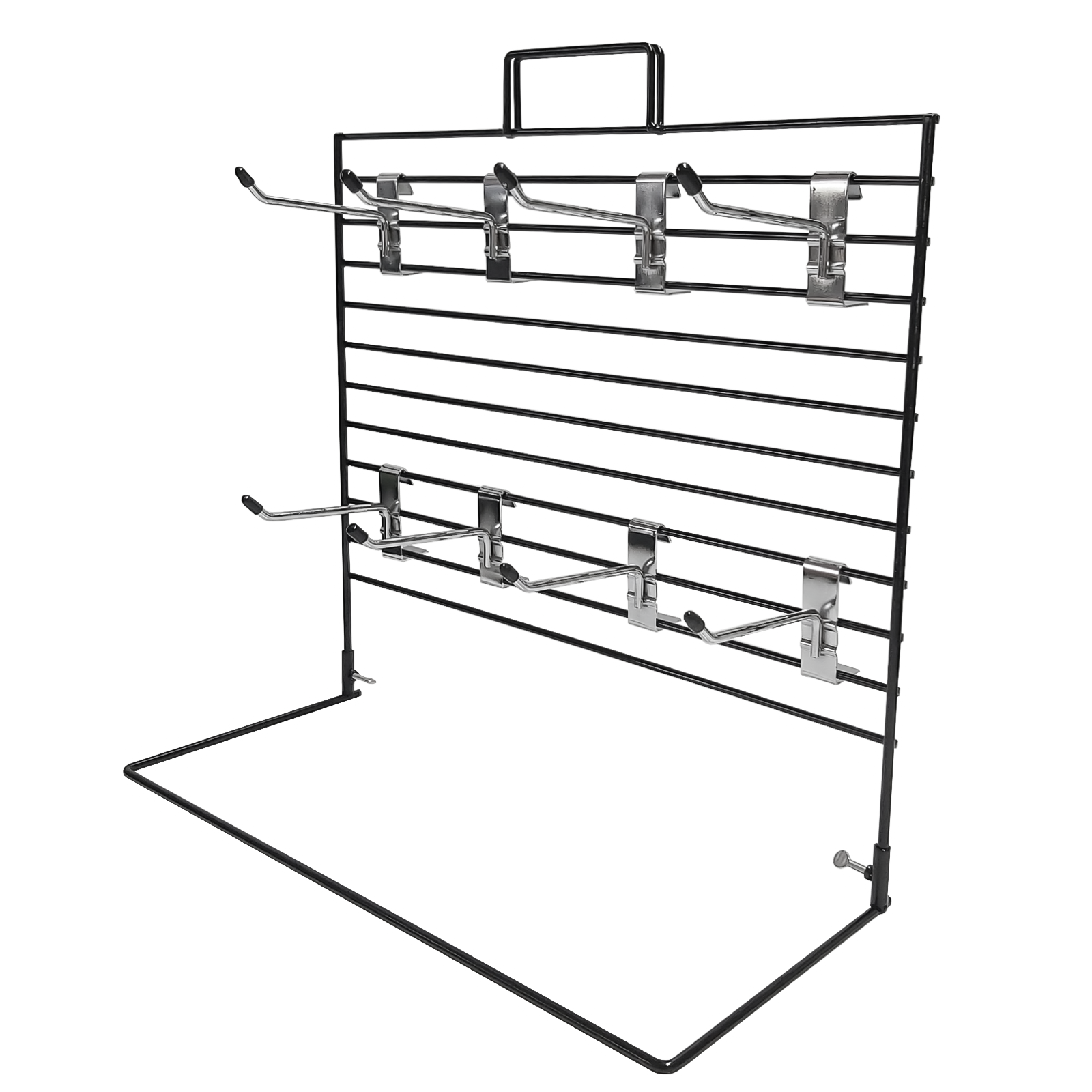 Large Mesh Hook Stand Counter Standing Hook Rack in Black. 276mm x