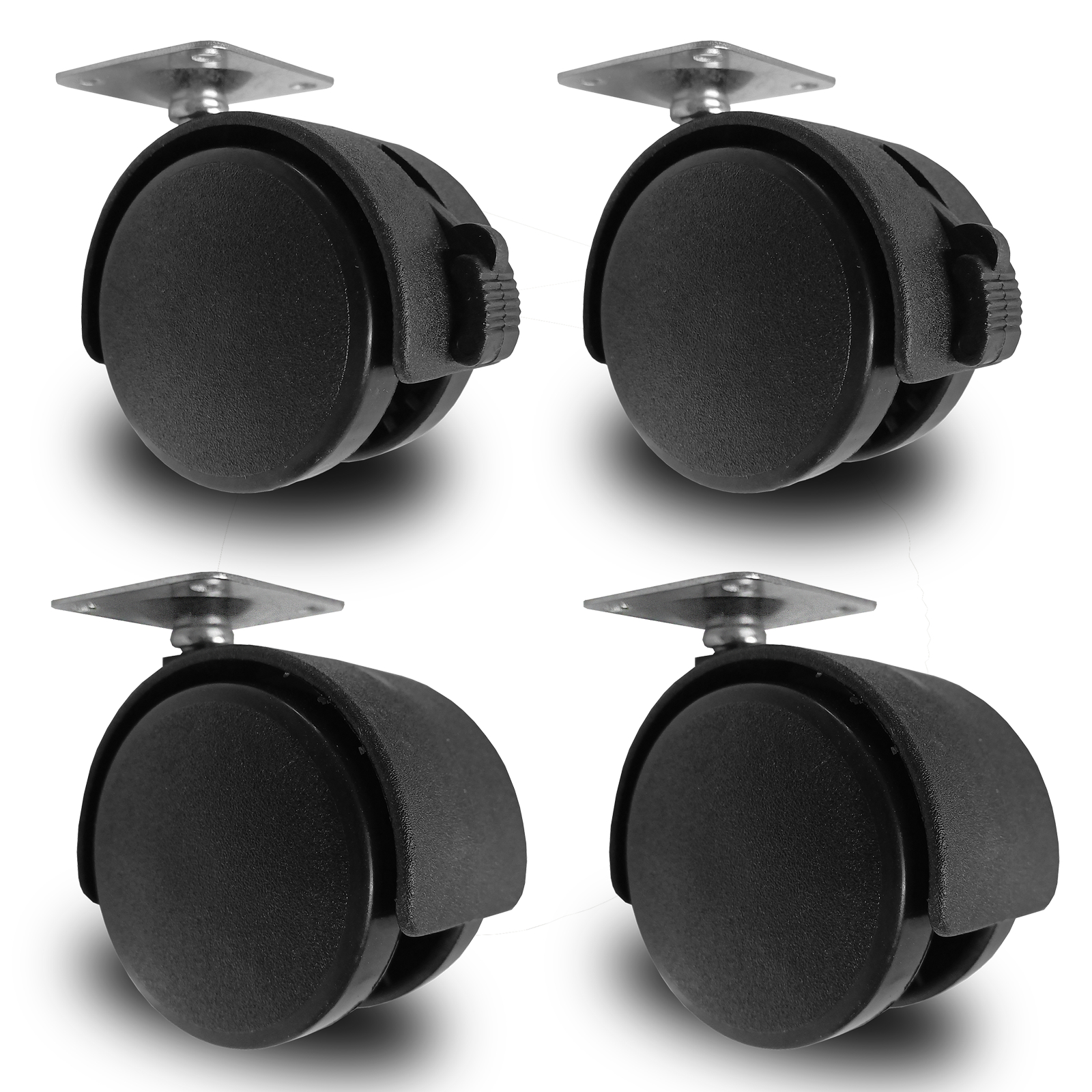 Furniture Wheels Plated Castors Set of 4 (R6)