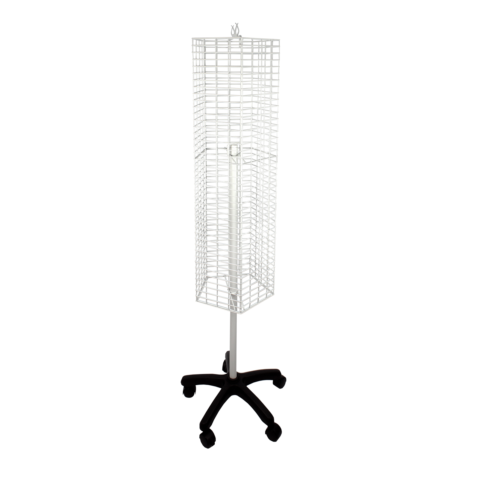 K27W - 5 Sided Rotary Mesh Stand in White