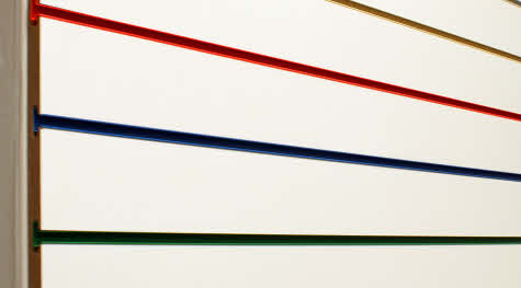 Slatwall with inserts installed