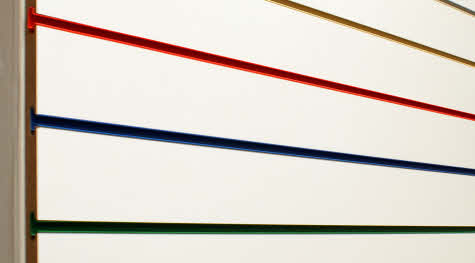 Slatwall with inserts installed