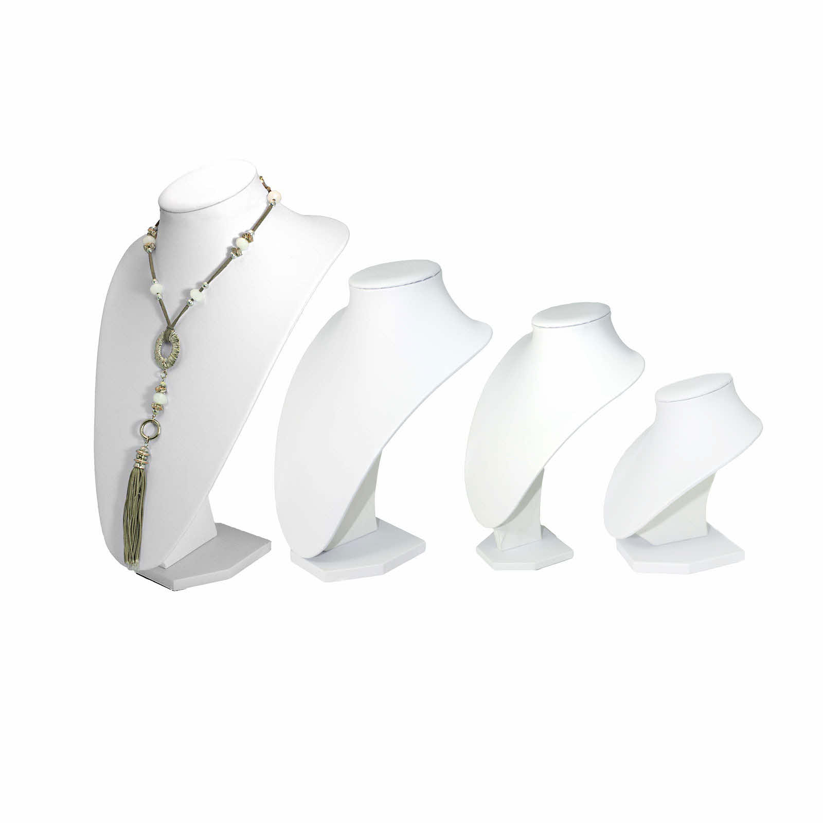 White Leatherette Busts