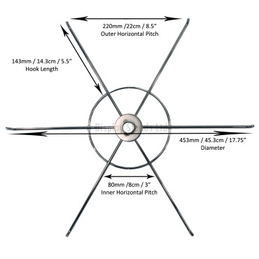 6 Hook Arm in Chrome (J78) 