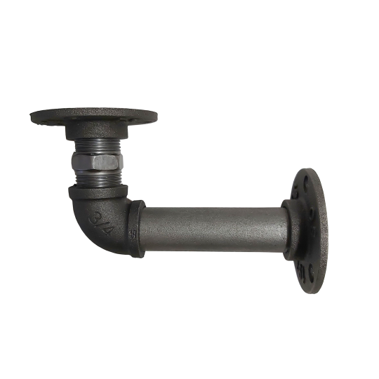 Pipe Bracket - Rustic, Industrial, Heavy Duty 3/4 Inch Pipework Raw Metal (B19)