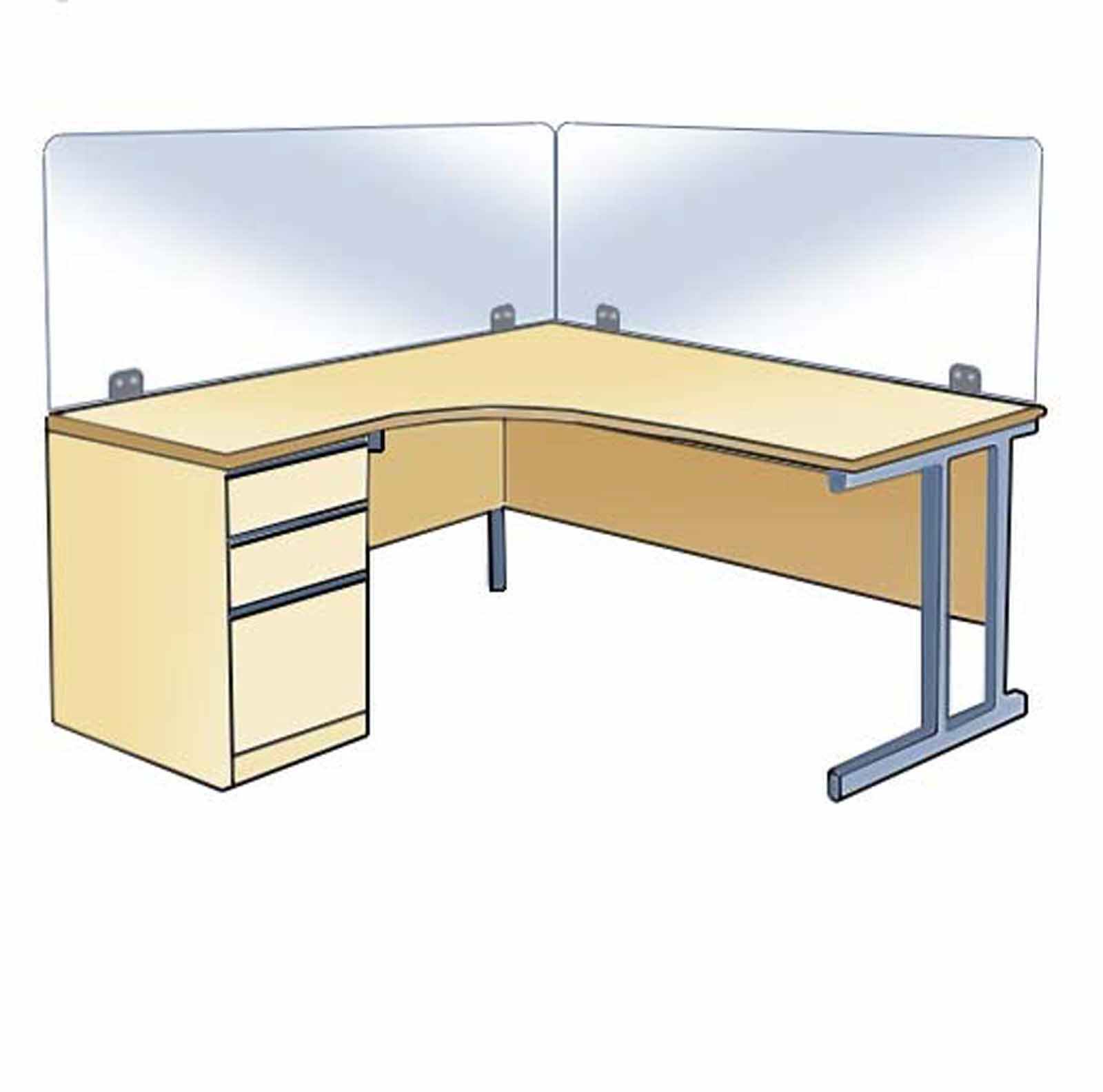 Sold Individually Schools Colleges K143 and Shared Spaces 3 Sizes Large - 45mm K142+ Desk Bracket Clamp for Desk & Table Mounting of Sneeze Guards and Desk Screens in Offices