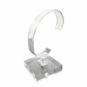 Watch Display - Solid Clear Acrylic Base - Single Watch Display (G104) 