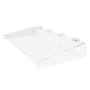 Acrylic Slatwall Shelf General Purpose - 600mm Wide x 300mm - Clear Finish (G15) 