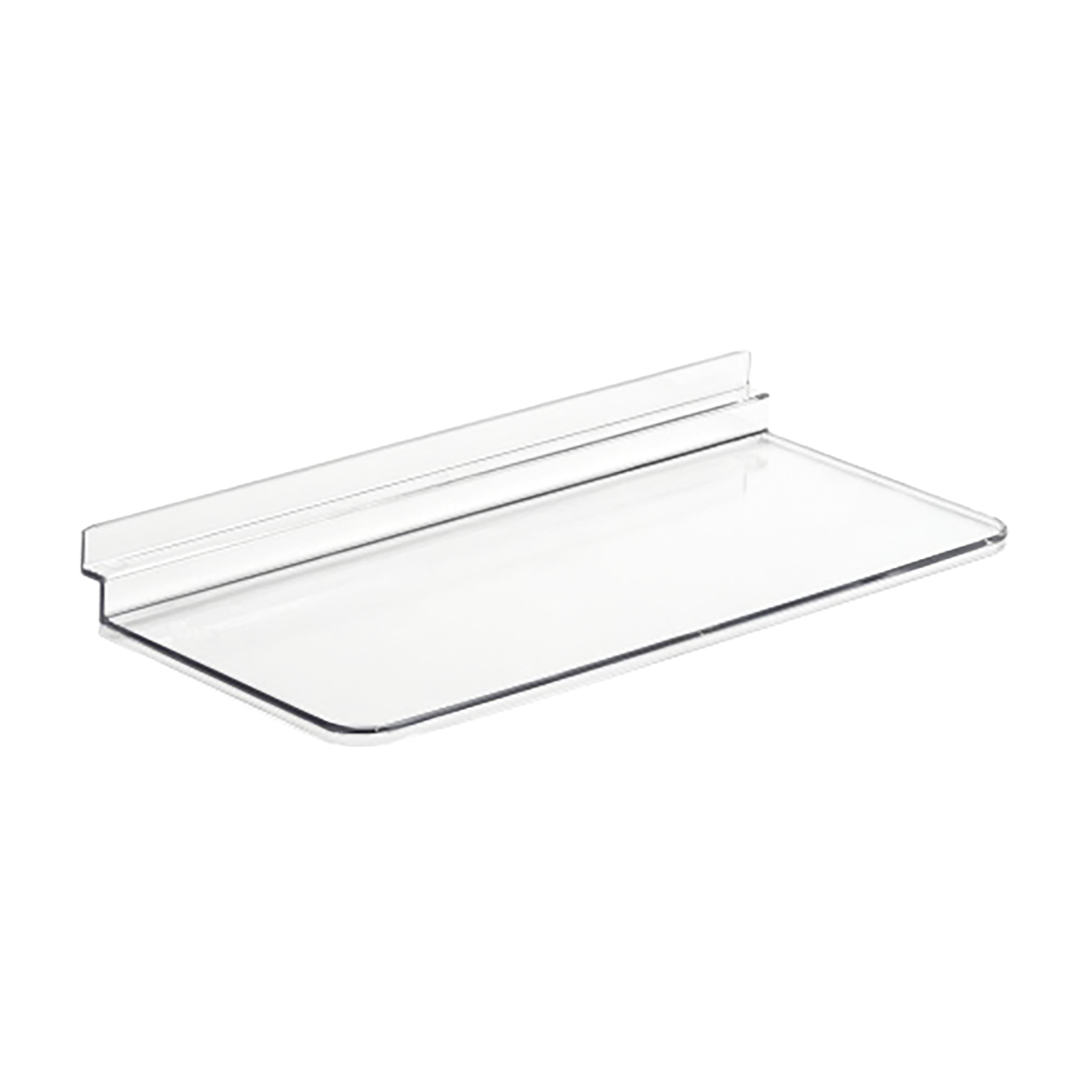 Flat Slatwall Shelf - Moulded - 250mm Wide x 120mm Deep - Clear Finish (G9) 