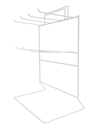 Counter Hook Stand - 8 Fixed Hooks - POS Shop Display with Header in White (J87) 