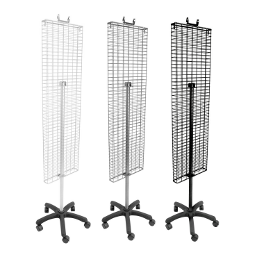 Mesh Panel Rotary Flat Display - Double Sided 360mm - Shop Floor Stand in 3 Colours (K89)