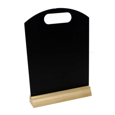 A4 Chalkboard with Wood Base - Double Sided Table Top Display (CHA4)