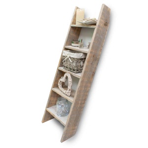 Ladder Shelving - 5 Tier Wood Decorative Rustic Home or Shop Display (DI6)