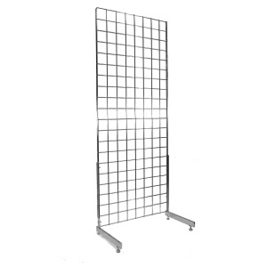 Grid Panel - 1 Way Floor Standing Chrome Display Retail Shop Fittings (E3J12) 