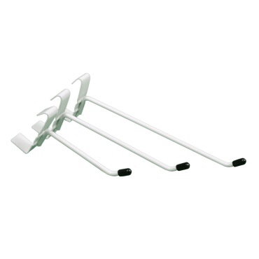 Mesh Hooks  - Single Prong For Wire Mesh Panel Retail Shop Display Storage in 3 Lengths in White (J10/W) 