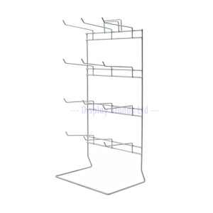 Counter Hook Stand - 12 Fixed Hooks - POS Shop Display with Header in White (J50) 