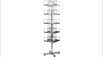 5 Tier Rotating 20 Bay Multi Spinner in Silver for Books, CD or DVD Display (K33) 