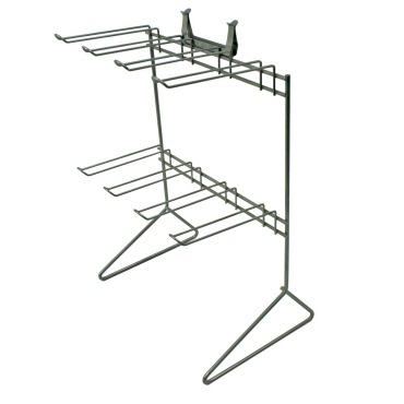 Counter Hook Stand - 12 Fixed Hooks - Retail Display Stand in Silver POS Till Point (K9A) 
