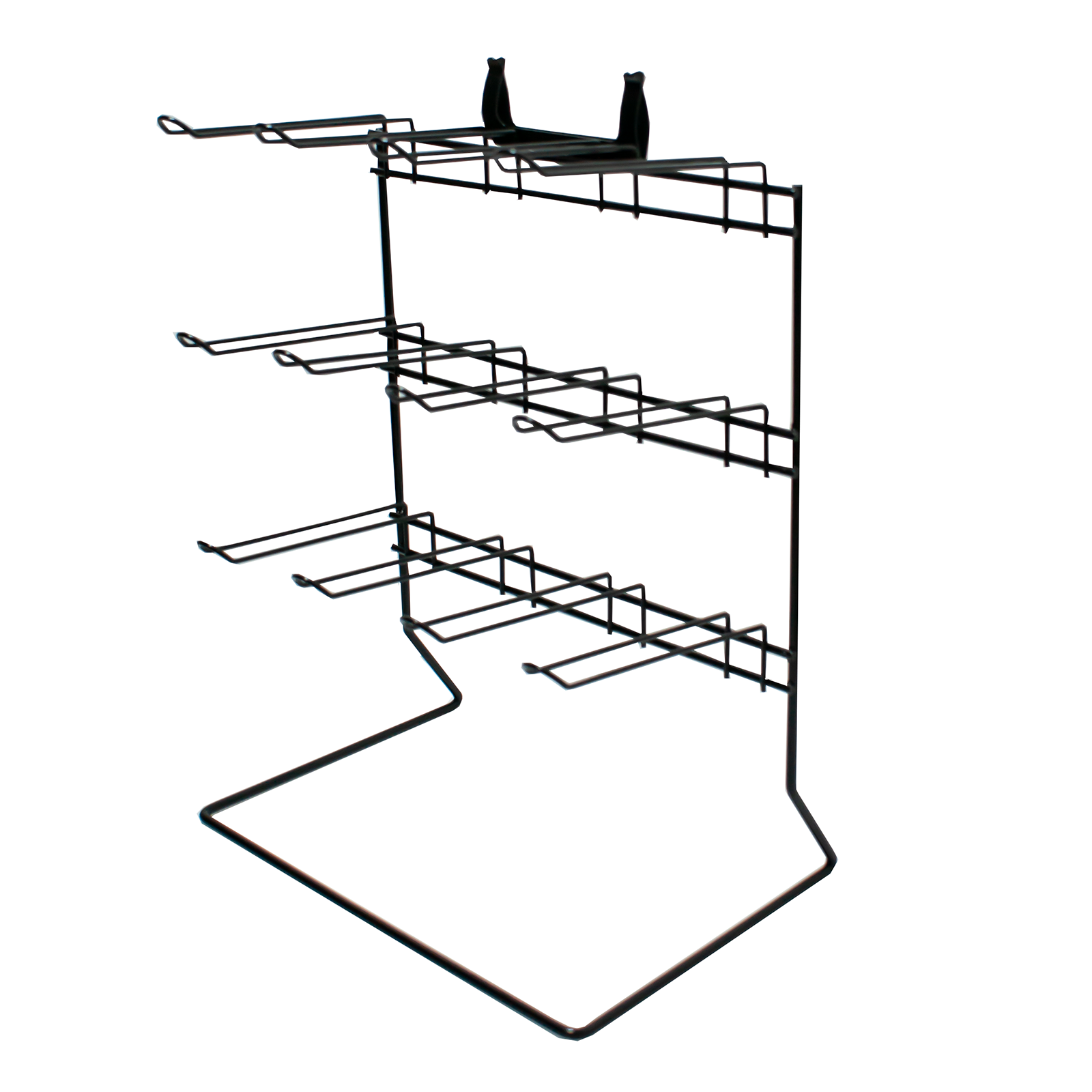Counter Hook Stand - 12 Fixed Hooks - Retail Display Stand in Black POS Till Point (K9AB) 