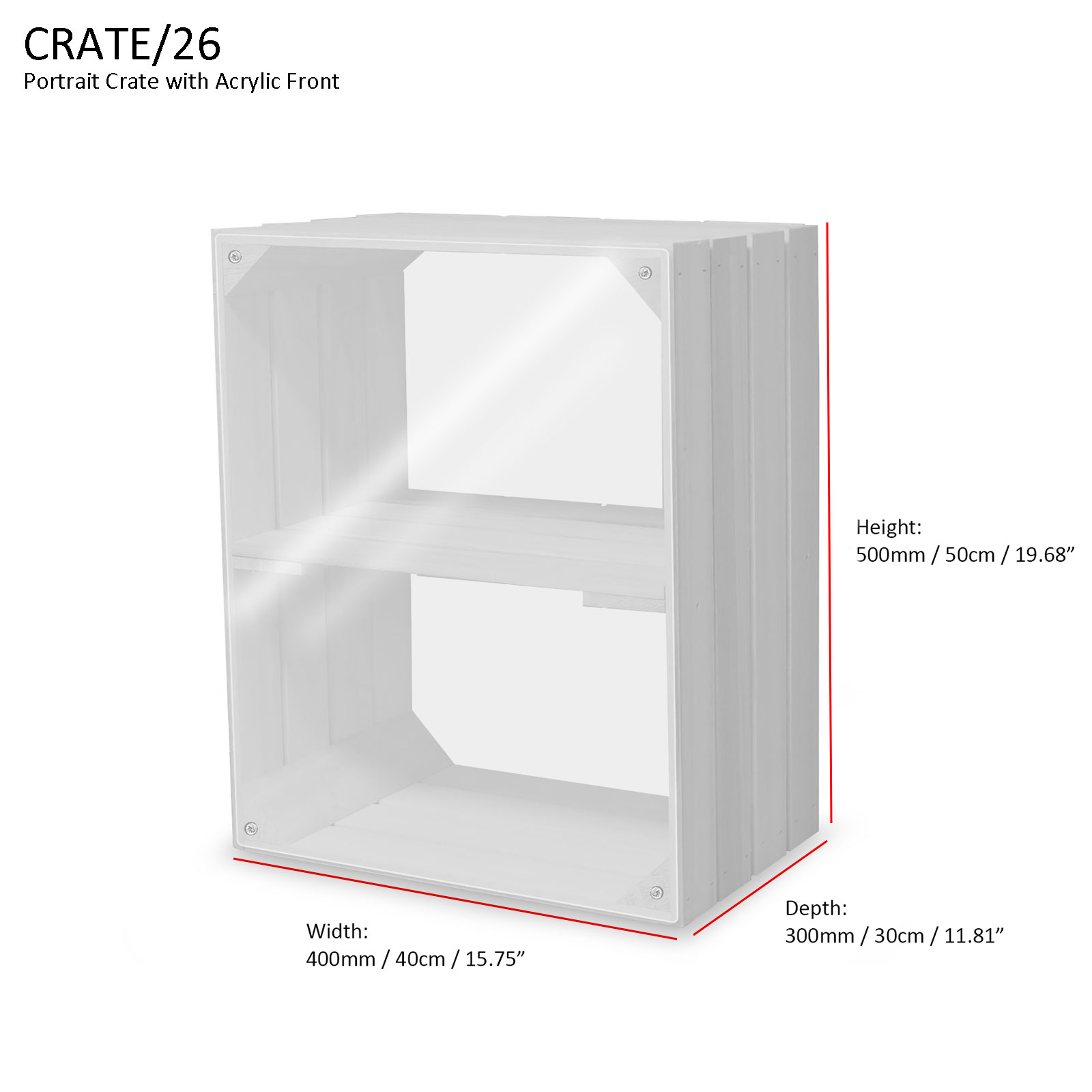 Crate Store - Portrait Crate Counter Display With Acrylic Fronts For ...