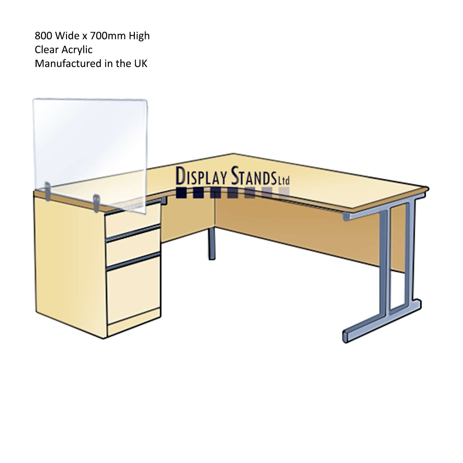 DS87/800C Clear Desk Guard Screen Divider
