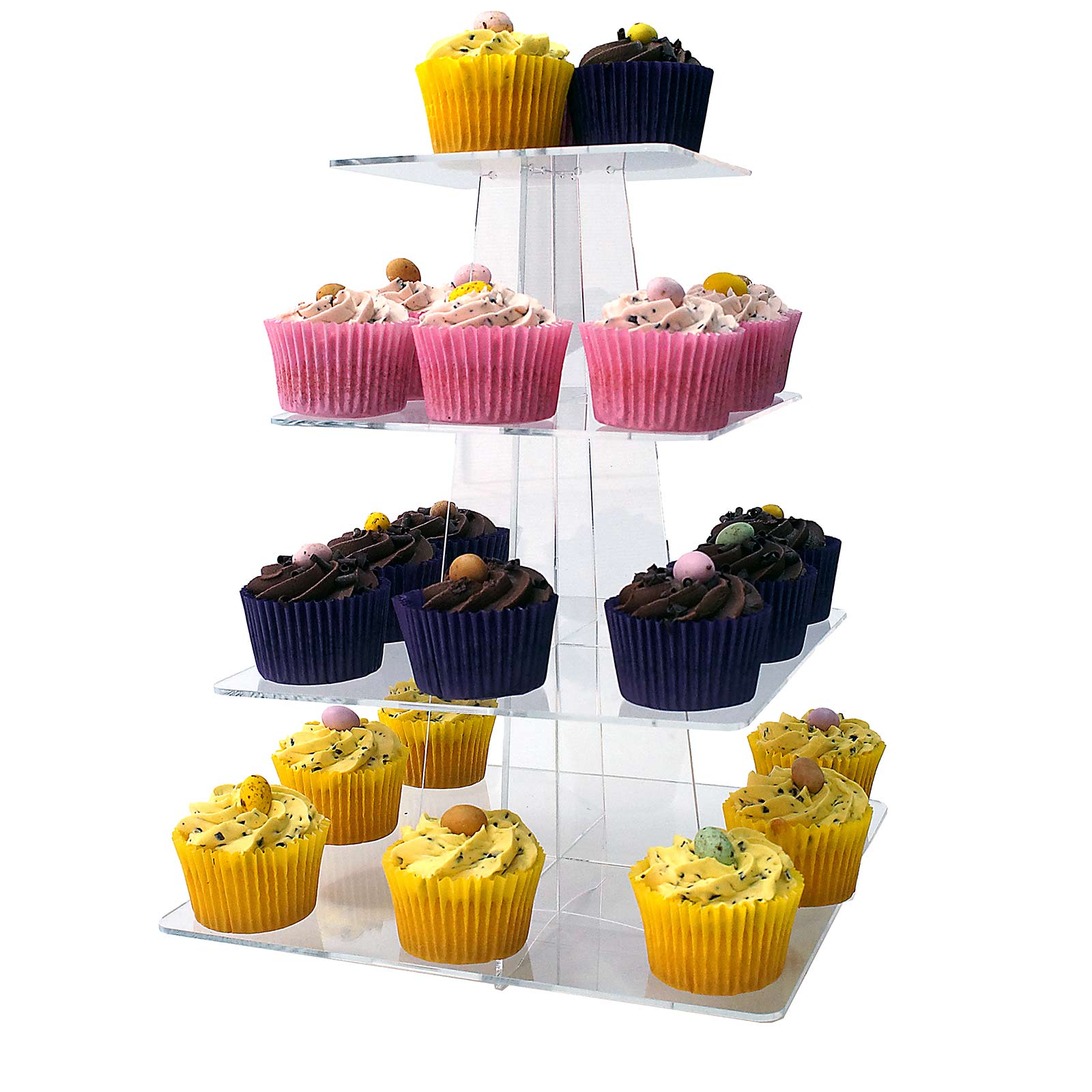 Acrylic Cupcake Counter Stand Square Tier (DSCS4SQ)