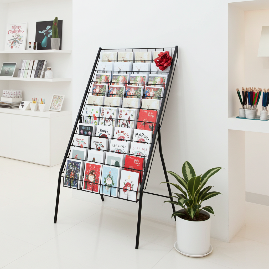 Display Rack - 12 Tier Floor Standing in Black for Cards, Magazines ...