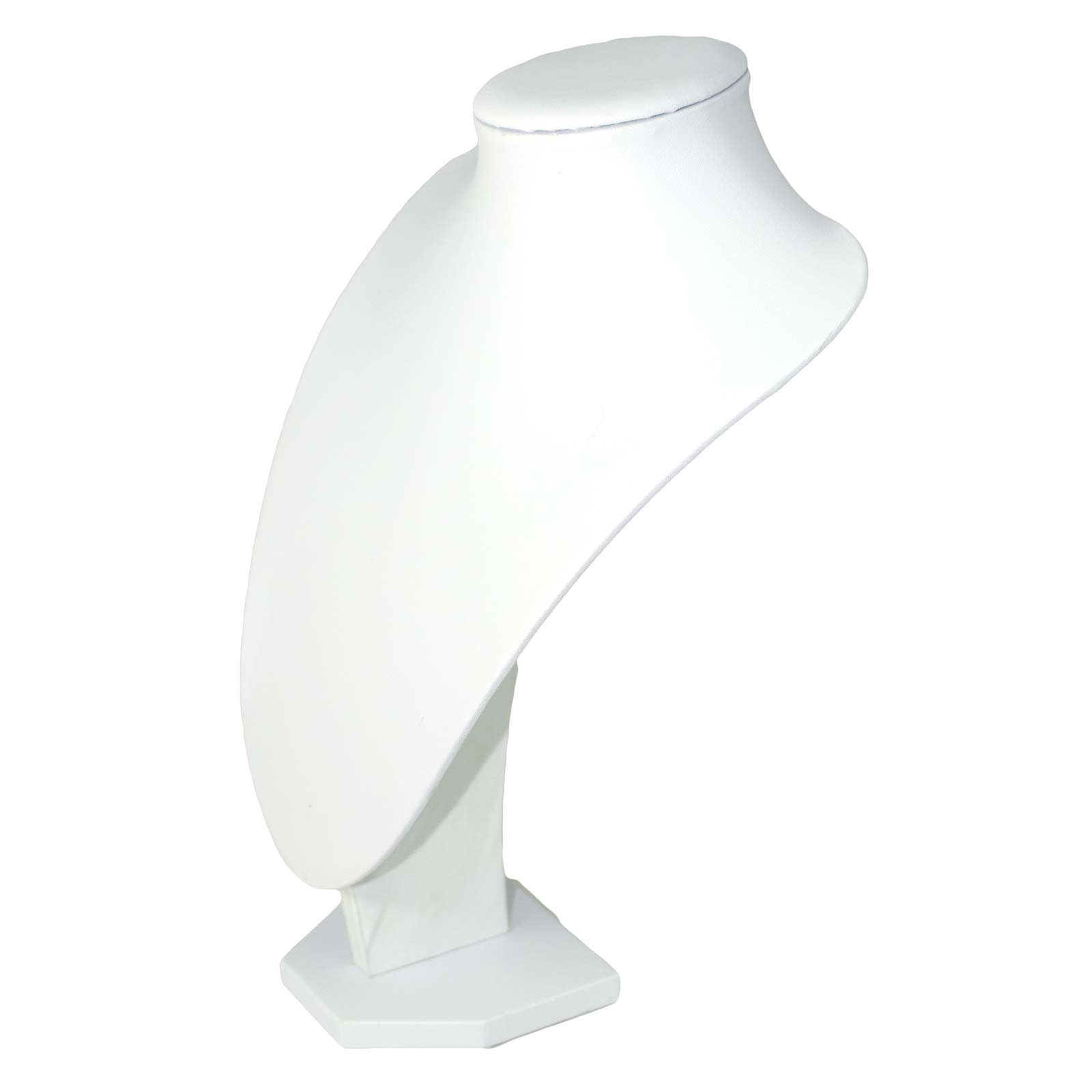 Necklace Display Busts White Leatherette 4 Sizes Available (G2114WL)