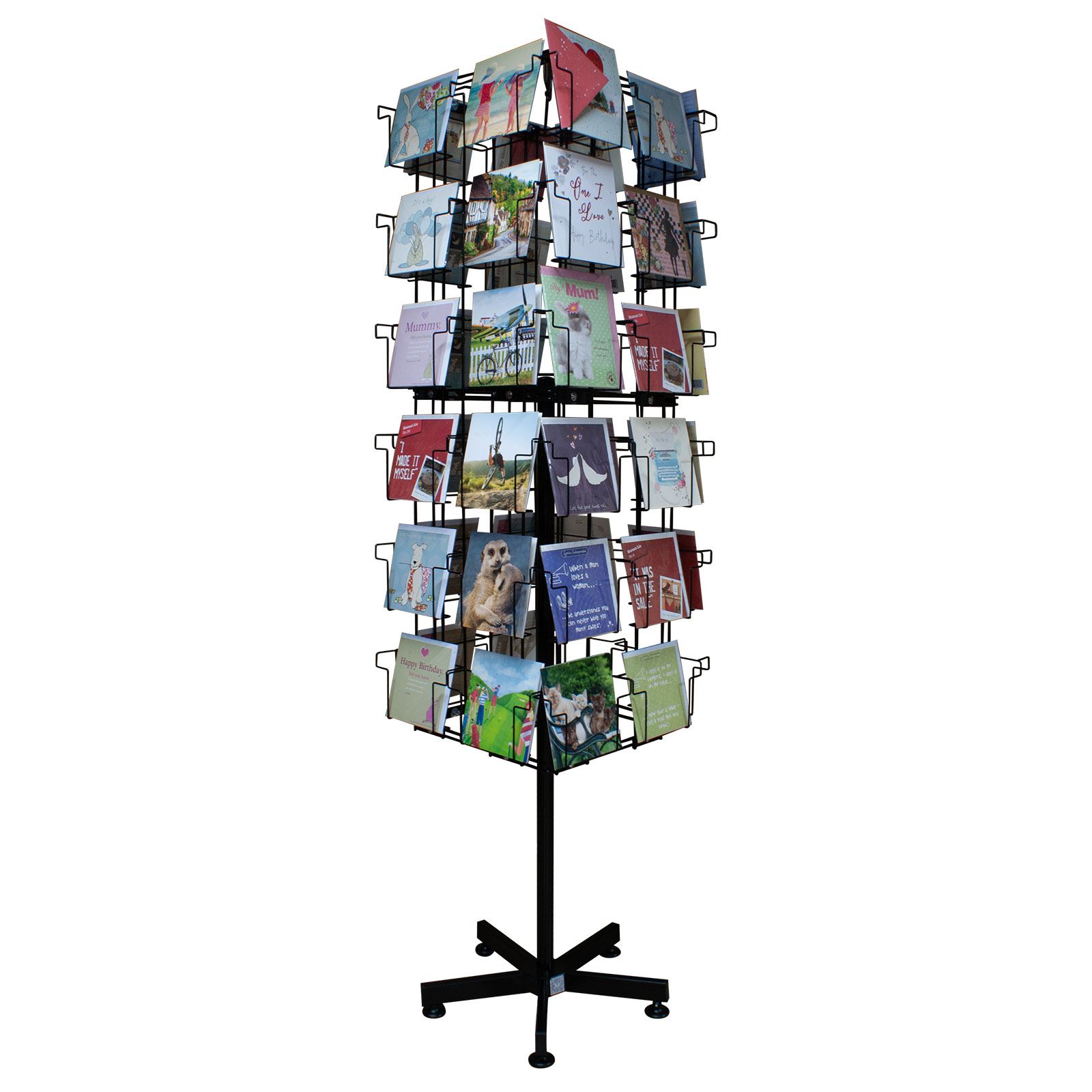 K58 7x7 48 Pocket Rotating Floor Card Stand