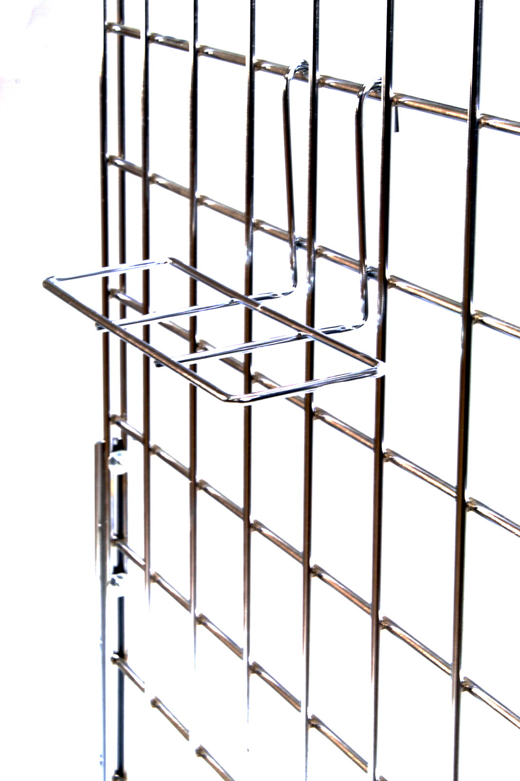 Grid Shoe Shelf to fit Gridwall 225mm Wide in Chrome (K59)