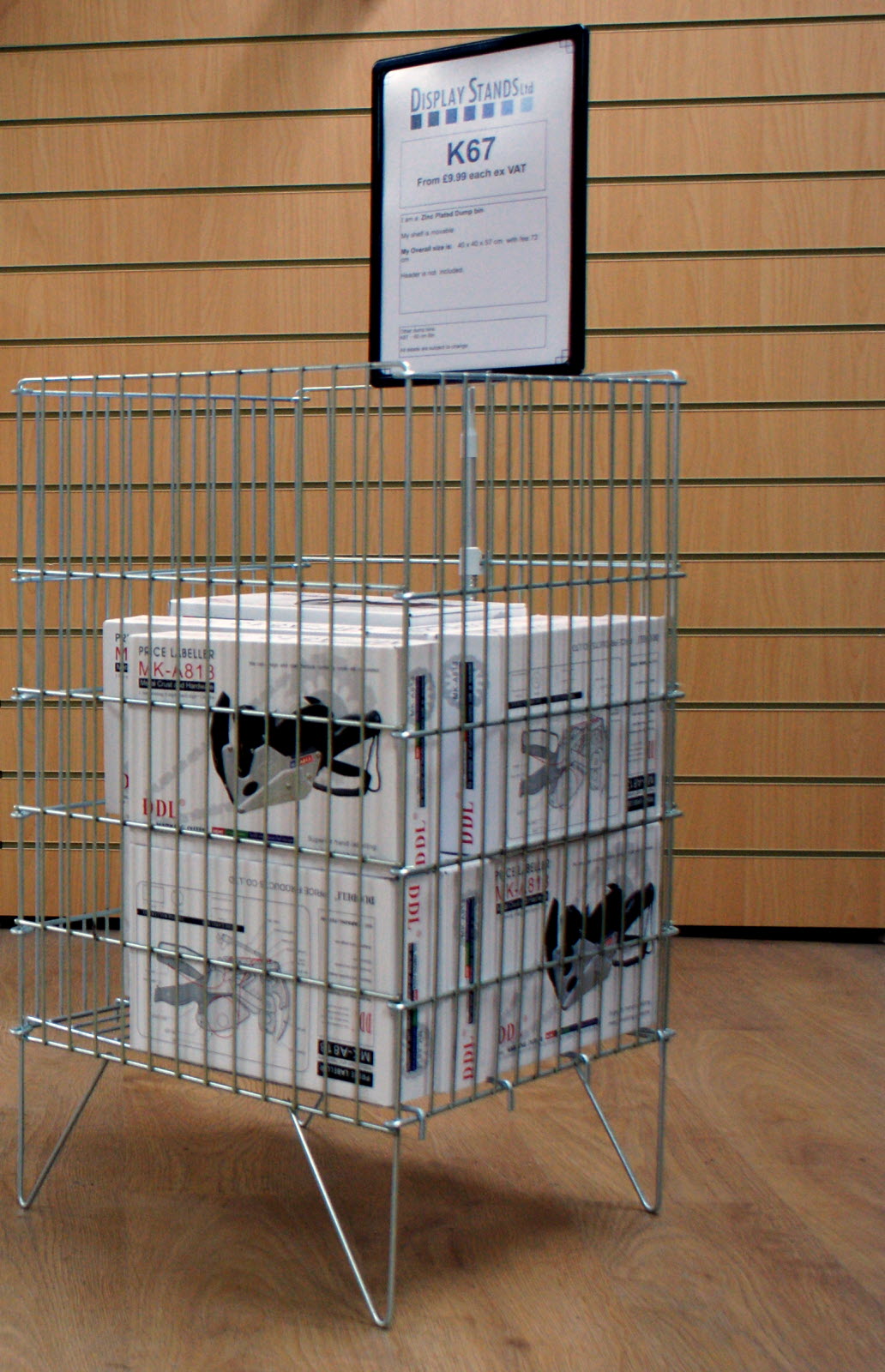 Dump Bin Zinc Plated 40cm Collapsible and Adjustable Shop Fittings (K67)