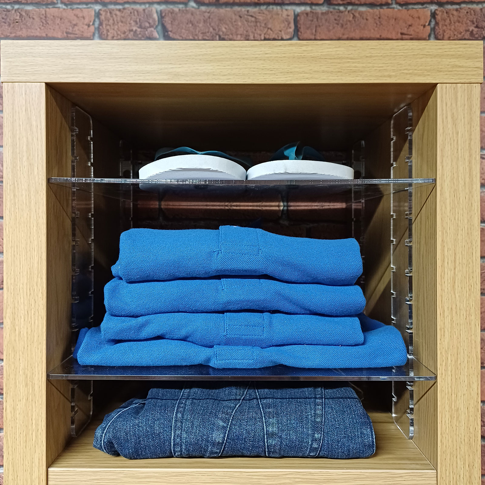 Acrylic Shelf Inserts With Brackets for Ikea Kallax Clear