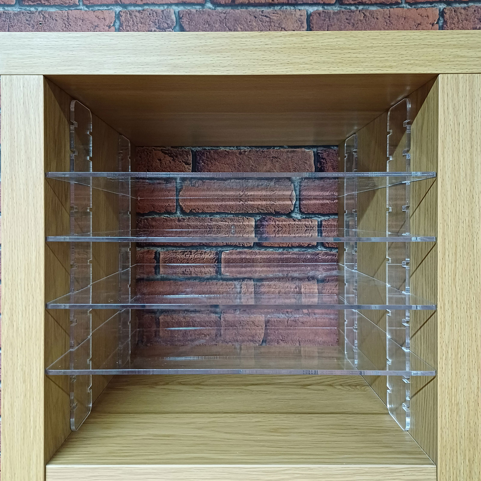 Acrylic Shelf Inserts With Brackets for Ikea Kallax Clear