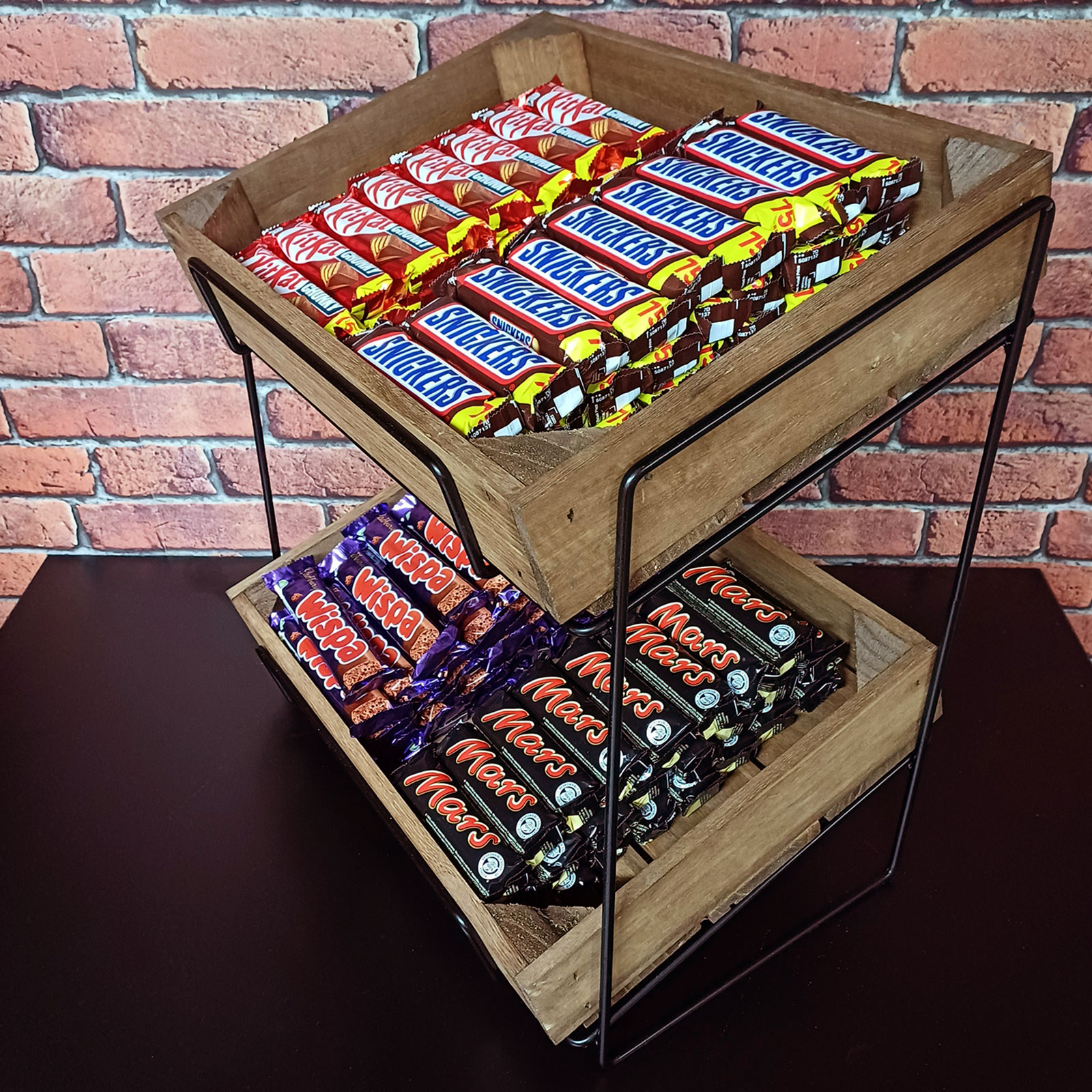 Counter Crate Stand With Black Wire Stand & 2 x Hambledon Oak Crate ...