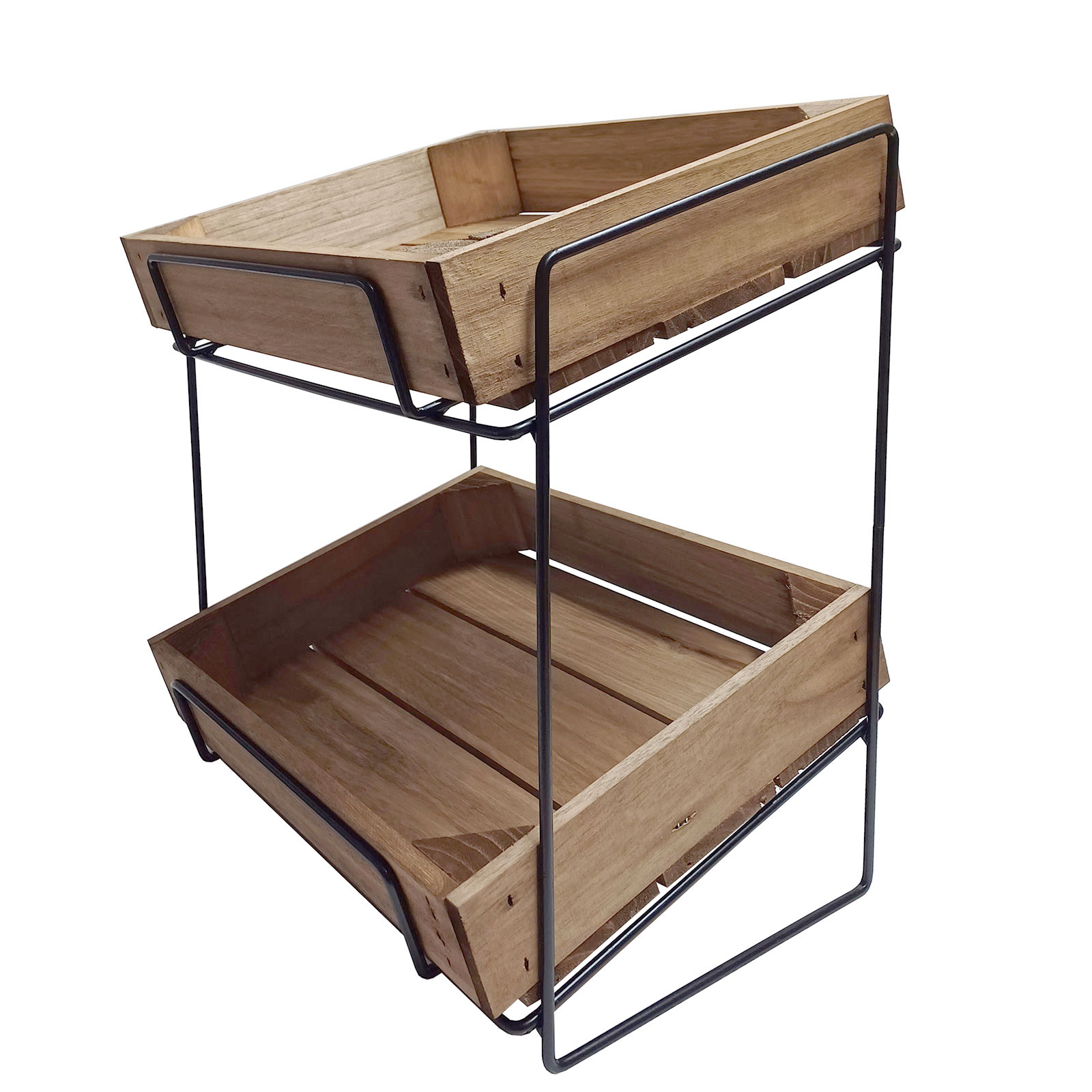 Counter Crate Stand With Black Wire Stand & 2 x Hambledon Oak Crate ...