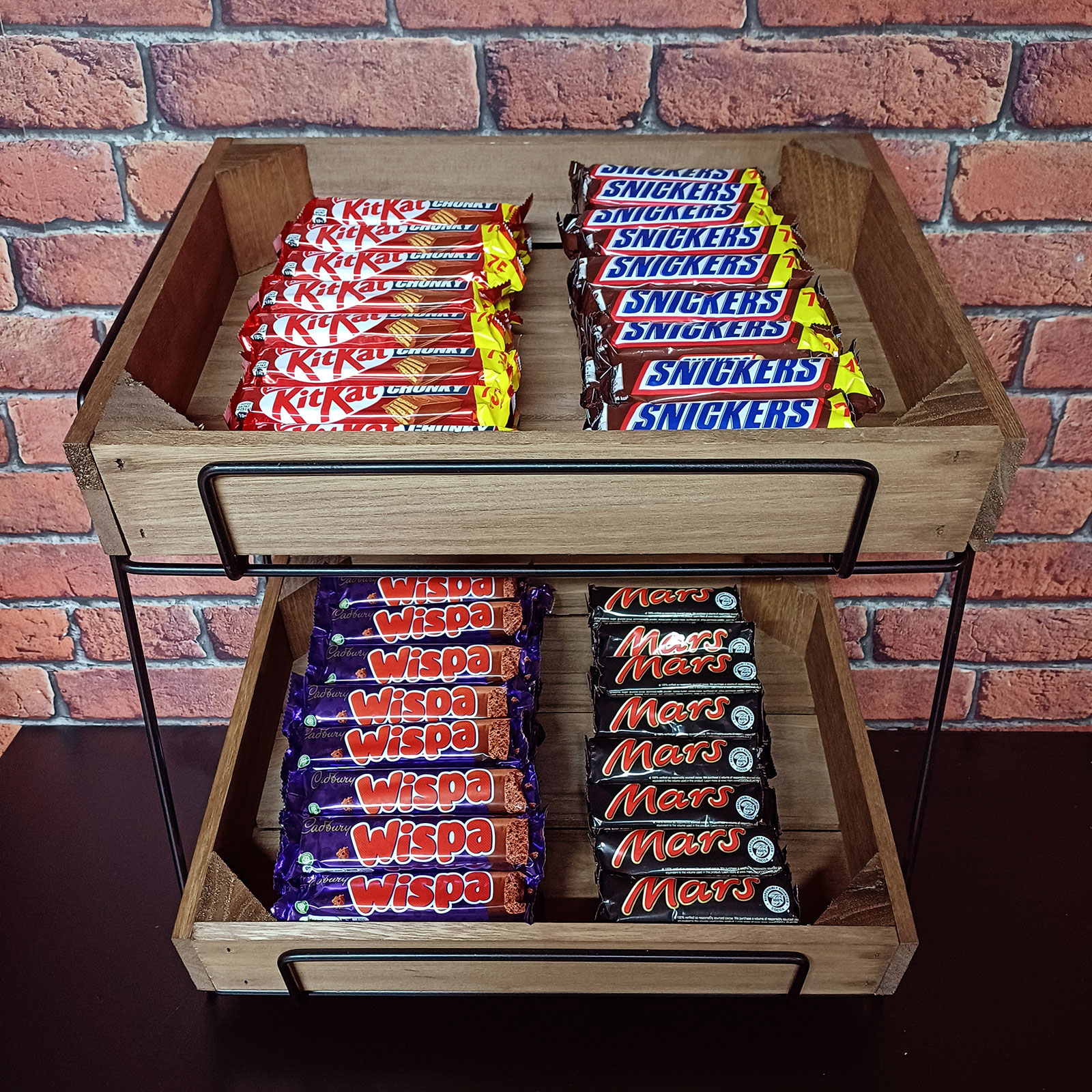 Counter Crate Stand With Black Wire Stand & 2 x Hambledon Oak Crate ...