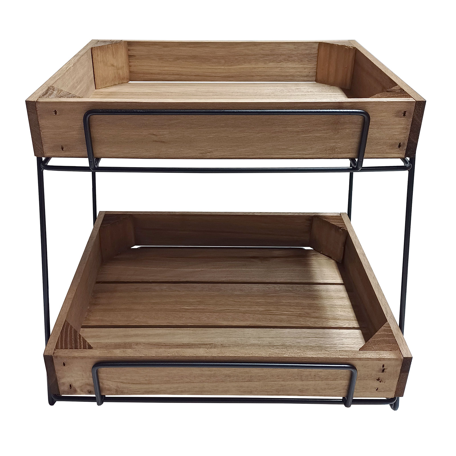 Counter Crate Stand With Black Wire Stand & 2 x Hambledon Oak Crate ...