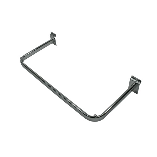 Slatwall D Bar Clothing Hanging Rail 600mm in Chrome (J35)