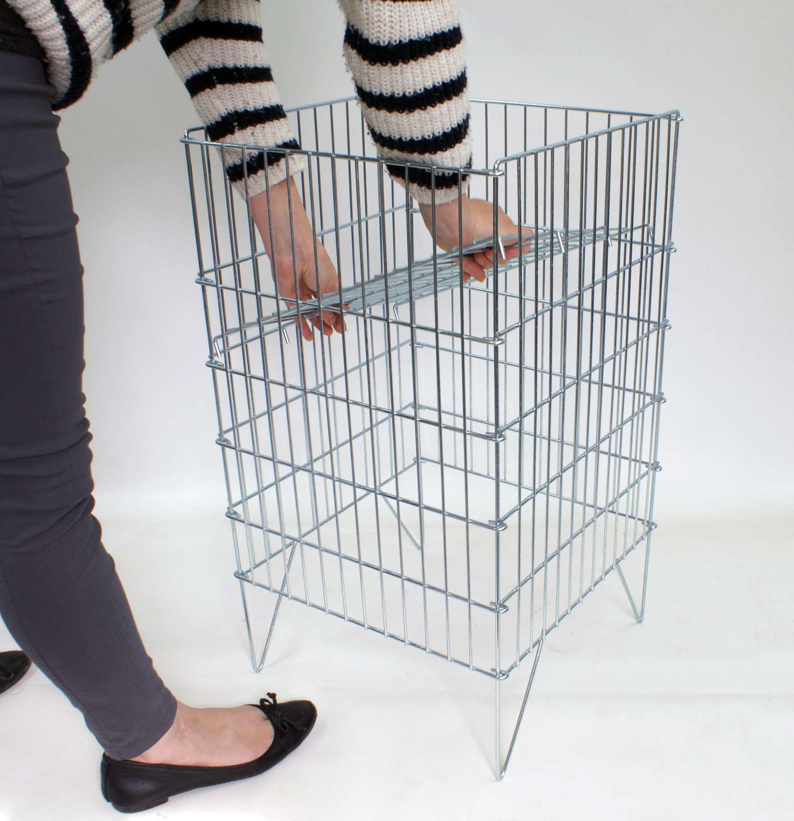 Dump Bin Zinc Plated 40cm Collapsible and Adjustable Shop Fittings (K67)