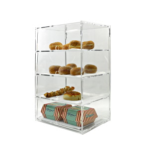 4 tier acrylic cabinet angled dressed ea