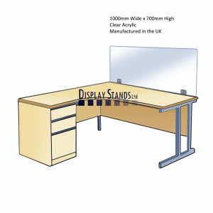 DS87/1000C Clear Desk Guard Screen Divider