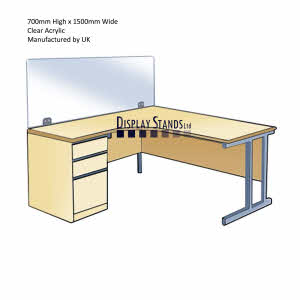 DS87/1500C Clear Desk Guard Screen Divider