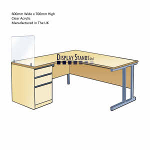 DS87/600C Clear Desk Guard Screen Divider